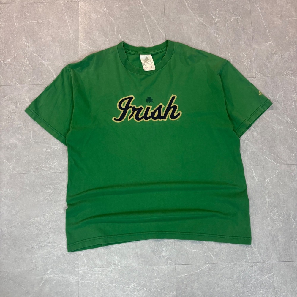 Adidas Notre Dame Irish T Shirt Mens Large Green Vintage Made in USA 90s Tee